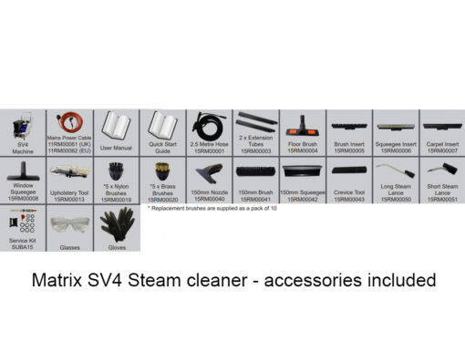 Matrix SV4 Steam Cleaner accessories included