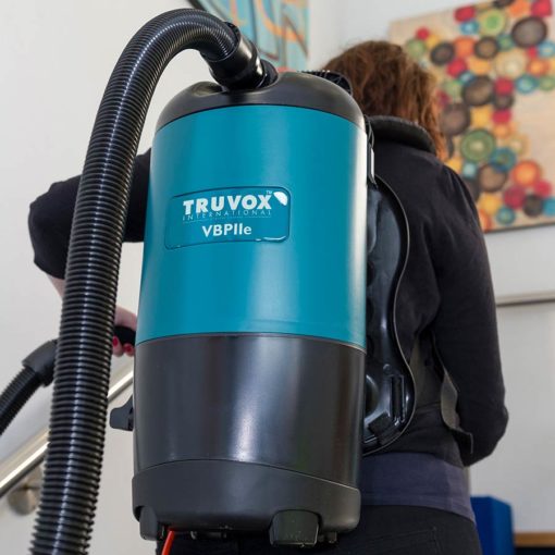 Truvox VBPIIe Back Pack Vacuum in use