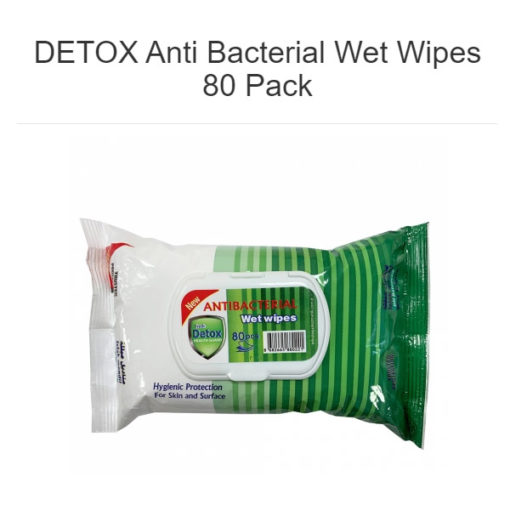 COVID-19 Detox anti bacterial wipes