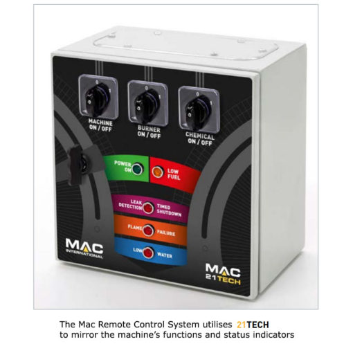 MAC pressure washer remote control system