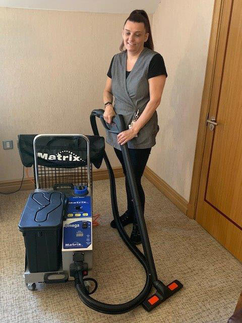 Matrix Omega steam cleaner & vac in use