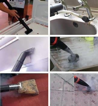 Matrix steam cleaner & vac in use examples