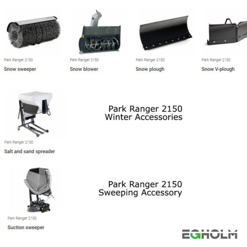 Egholm Park Ranger 2150 snow sweeper & salt / grit spreader accessories