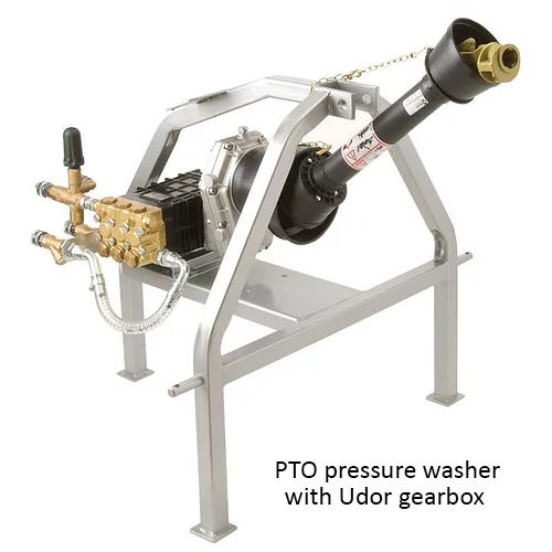 PTO pressure washer with gearbox