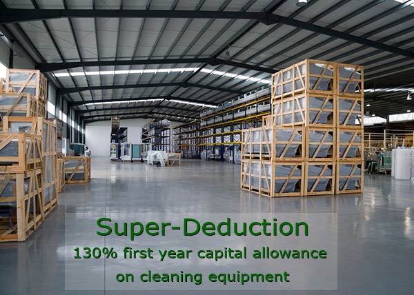 Super-deduction capital allowance on commercial cleaning equipment