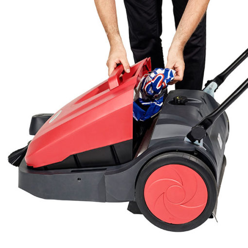 Viper PS480 manual push sweeper with large hopper