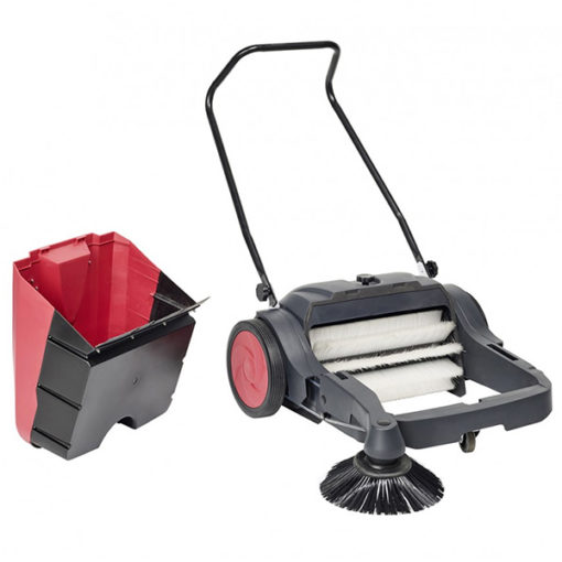 Viper PS480 manual push sweeper with easy to empty hopper